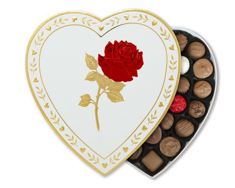 Rose Stamped Heart Box