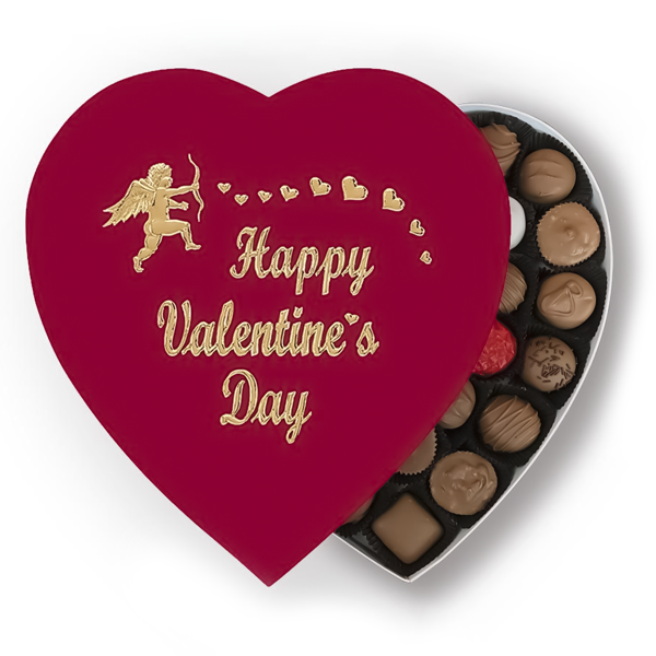 Red Foil Cupid Heart Box
