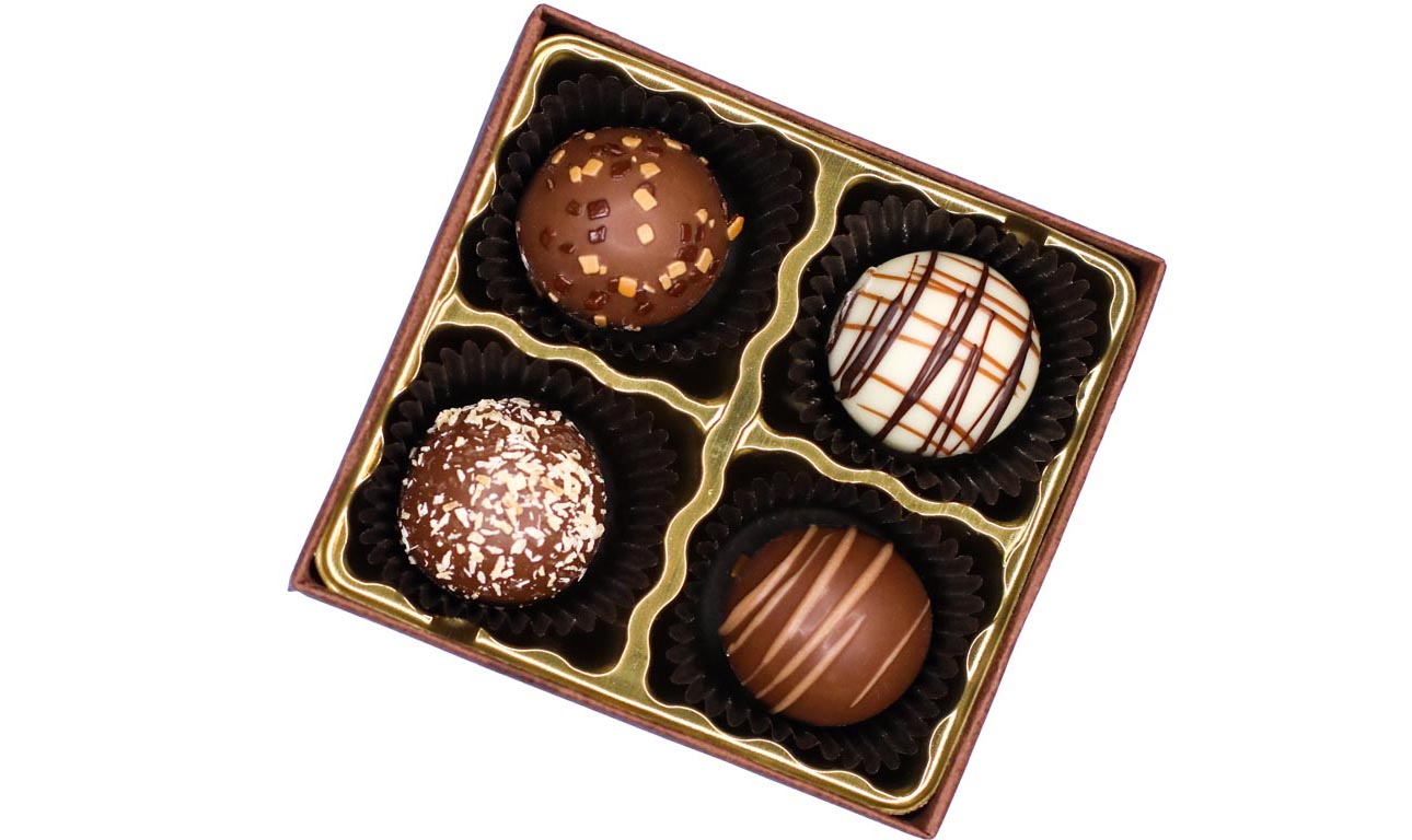 4 Piece Box of Traditional Truffle Chocolates