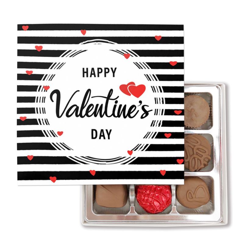 Happy Valentine's Stripe 9 Piece Box