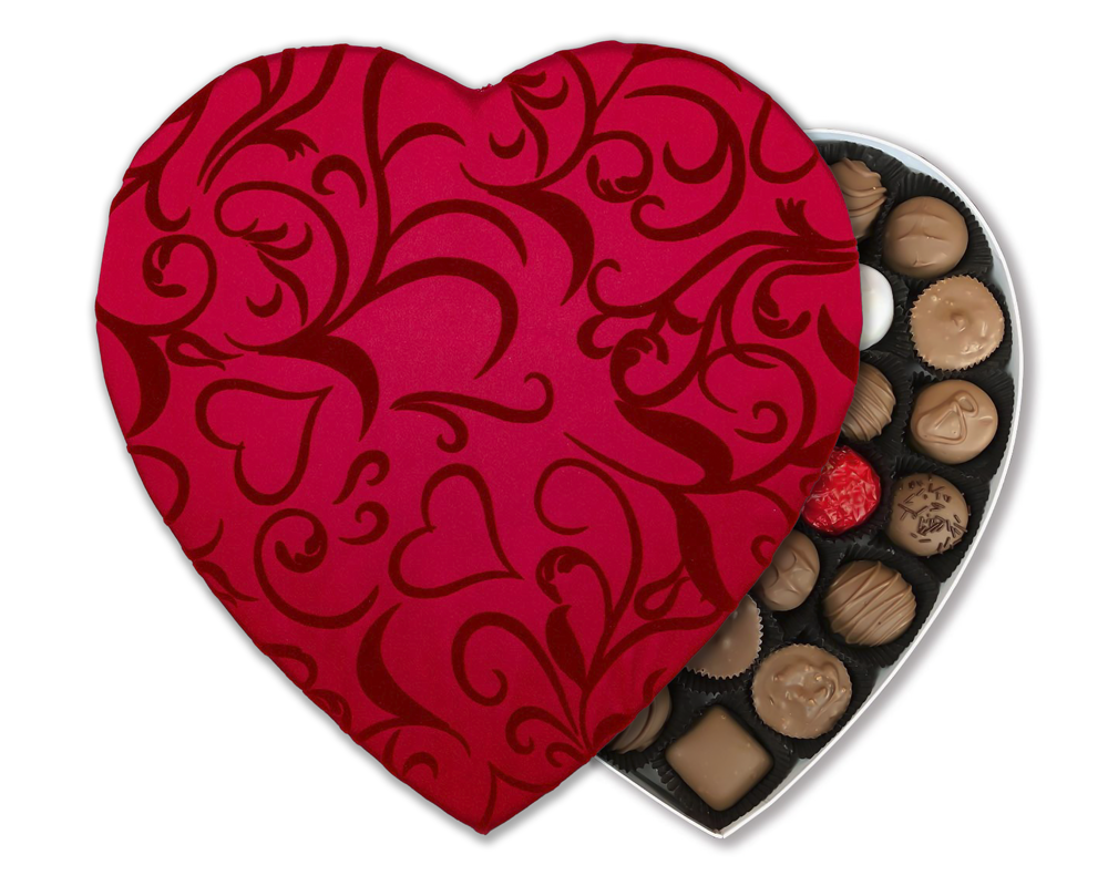 Silver Embossed Heart Box – Florence's Chocolates