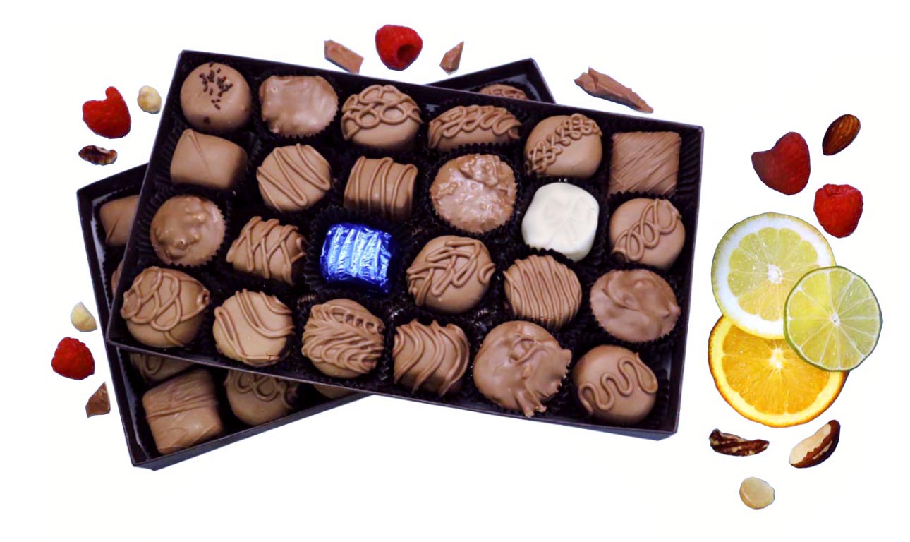 48 Piece Box of Florence's Hand-made Assorted Chocolates.  Milk, dark, or mix of milk & dark chocolate