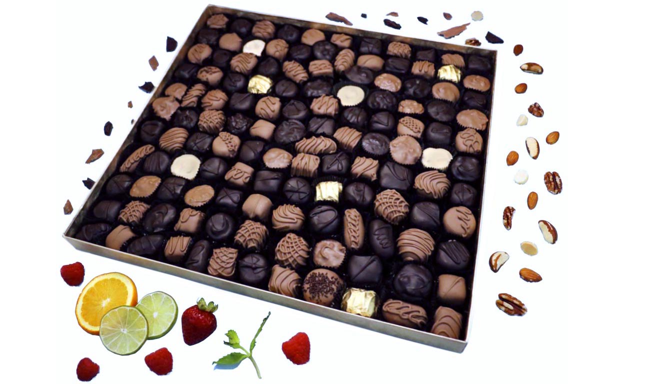 120 Piece Box of Florence's Hand-made Assorted Chocolates.  Milk, dark, or mix of milk & dark chocolate